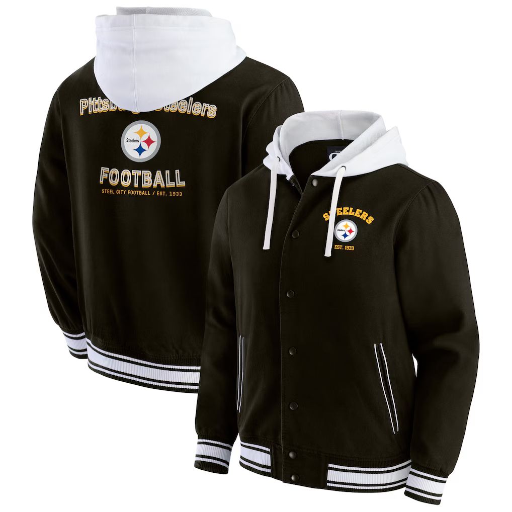 Men 2026 NFL Pittsburgh Steelers  jacket hoodie Black 011->pittsburgh steelers->NFL Jersey